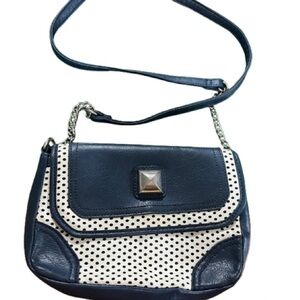 Charming Charlie Blue and White Crossbody Purse